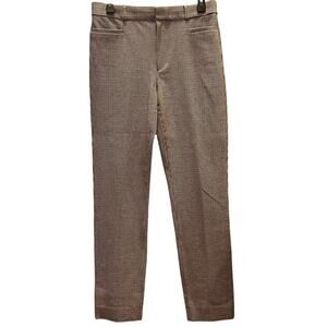 Banana Republic Sloan High-Rise Gingham Pants | 6, Black, White, Burgundy